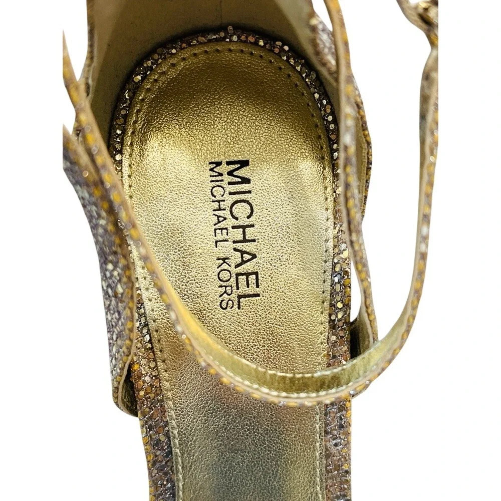 MICHAEL MICHAEL KORS  Kimberly Glitter Mesh‎ Sandal, Size 9